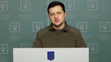 Imagem de Zelensky satisfeito com abordagem da Rússia