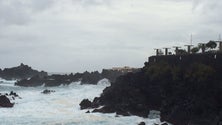 Mar agitado na costa norte da Madeira