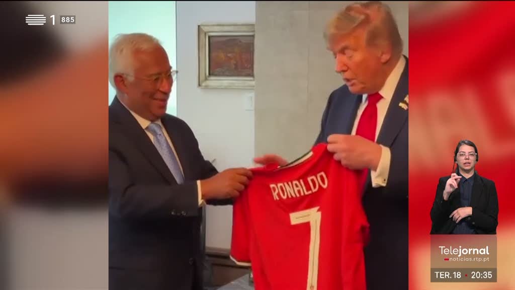 Ronaldo recebido por Donald Trump na Casa Branca