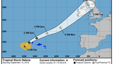 Flores e Corvo mais expostas à tempestade Helene (Som)