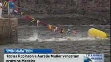 Imagem de Tobias Robinson e Aurelie Muller venceram o Madeira International Swim Marathon