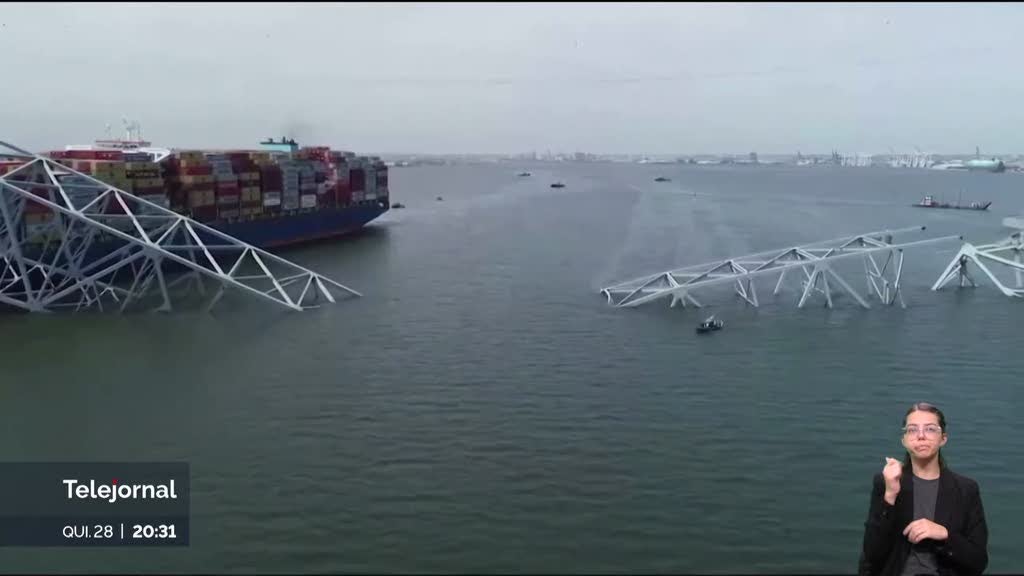 Prosseguem investigações em torno do navio que colidiu com ponte de Baltimore