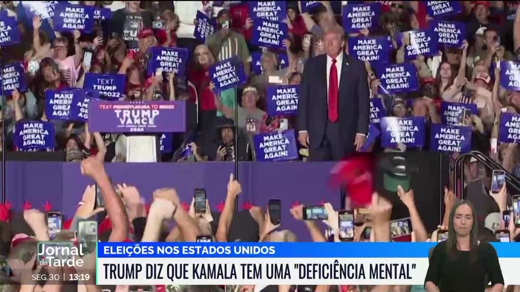 Trump e Kamala Harris em troca de acusações