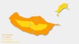Imagem de Madeira sob avisos laranja e amarelo no sábado
