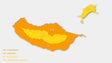 Madeira sob avisos laranja e amarelo no sábado