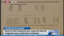 A Secretaria da Saúde vai abrir um inquérito para apurar responsabilidades sobre a falta de reagentes que condicionou as colheitas de sangue (Vídeo)