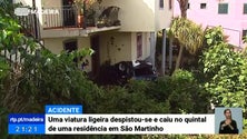 Imagem de Automóvel despista-se e cai no quintal de uma residência