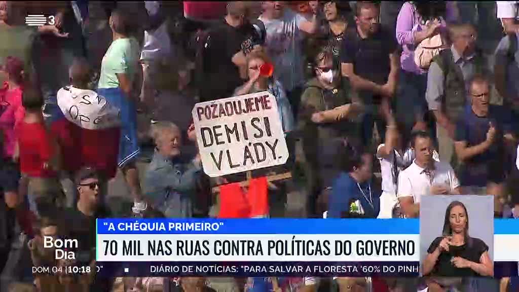 Protesto na Chéquia contra políticas do Governo