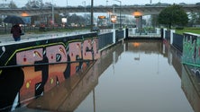 Imagem de Baixa de Algés intransitável devido à queda de chuva forte (vídeo)