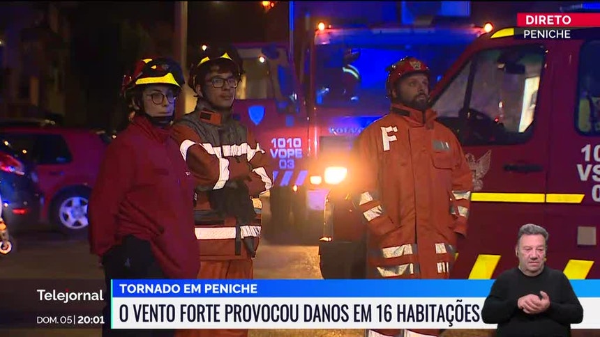 Imagem do mini-tornado que atingiu Peniche.