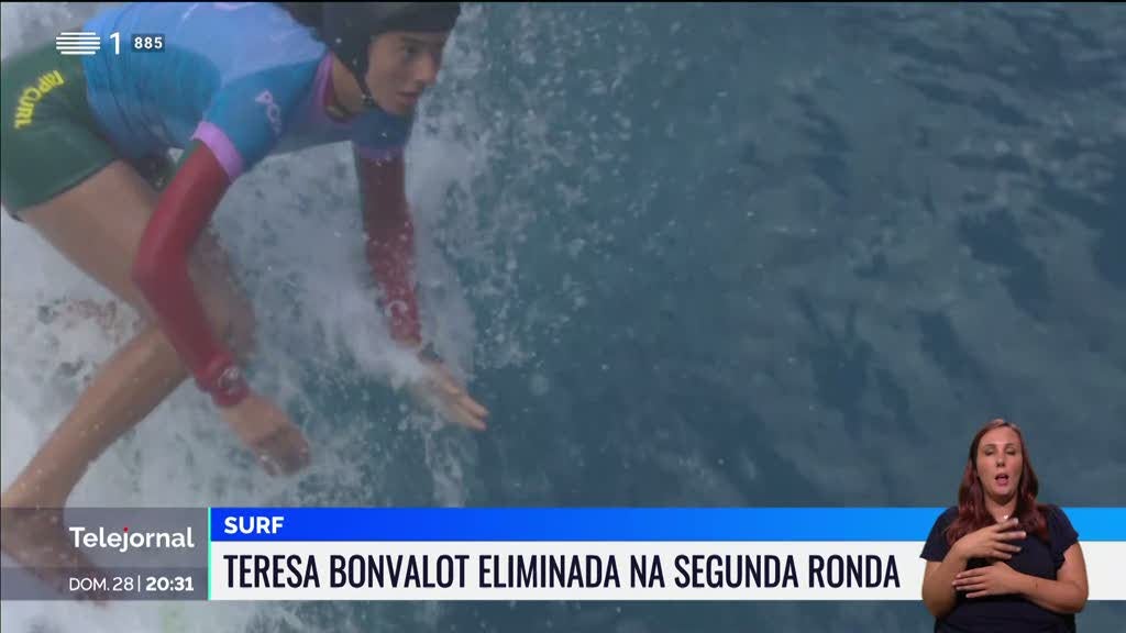 Paris2025. Surfista Teresa Bonvalot eliminada na segunda ronda