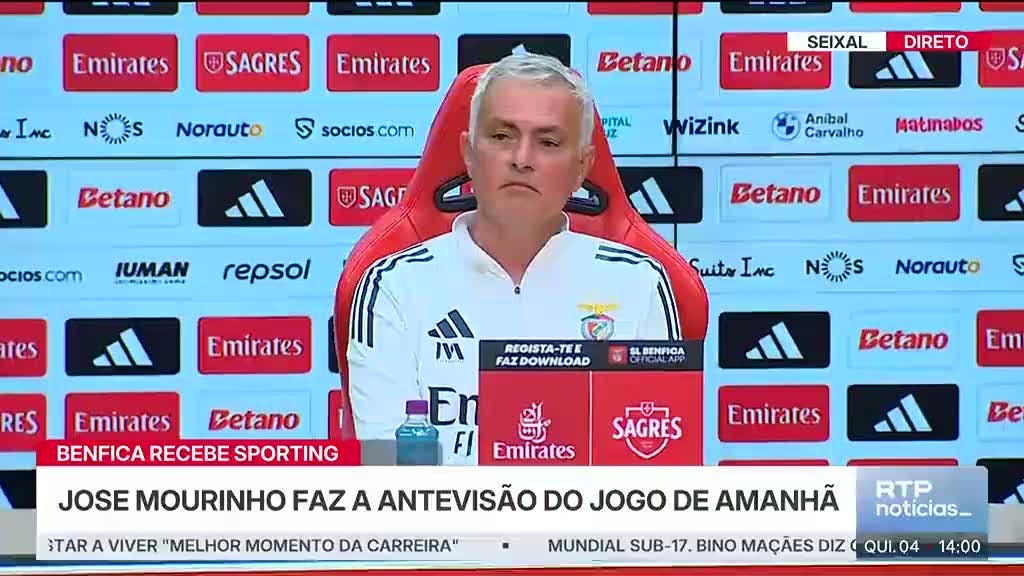 Mourinho sem dúvidas para o dérbi e sem 