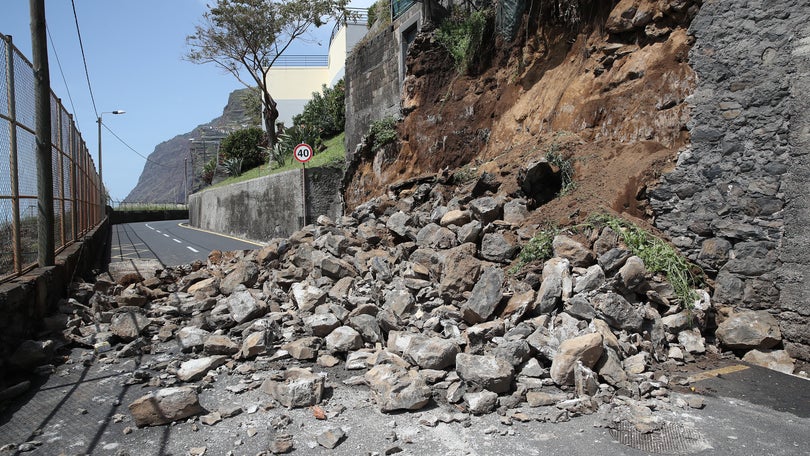 Imagem de Derrocada encerrou estrada em Câmara de Lobos