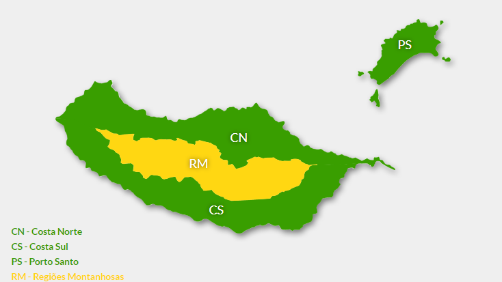 Regiões montanhosas sob aviso amarelo devido à chuva