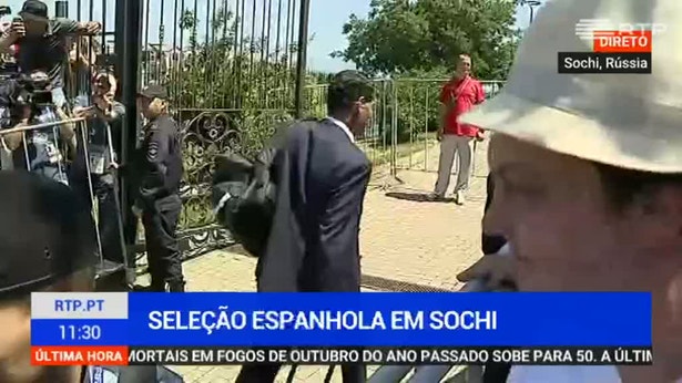 Vídeo - A chegada da seleção espanhola a Sochi