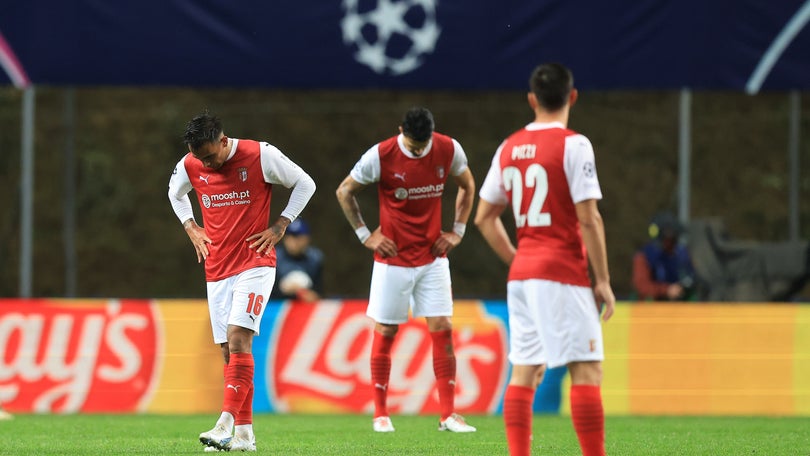 Imagem de Braga derrotado pelo Nápoles no regresso à fase de grupos da «Champions»
