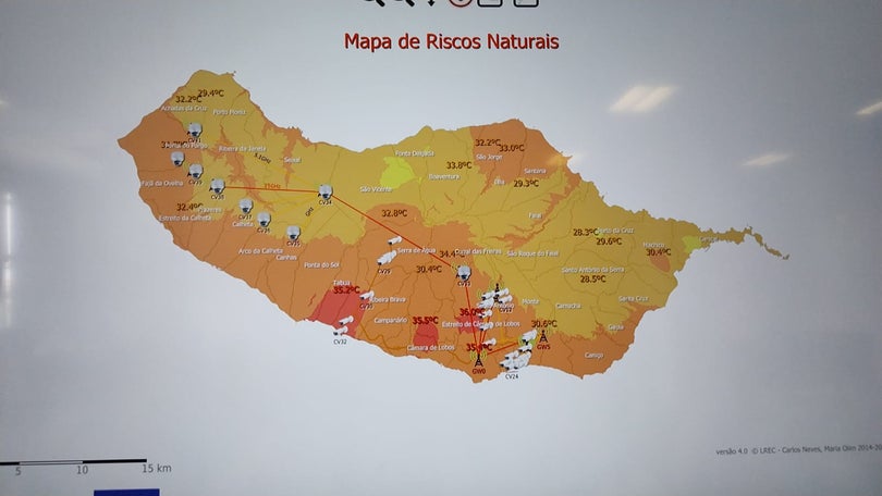 Imagem de Três zonas na Madeira em risco extremo de incêndio