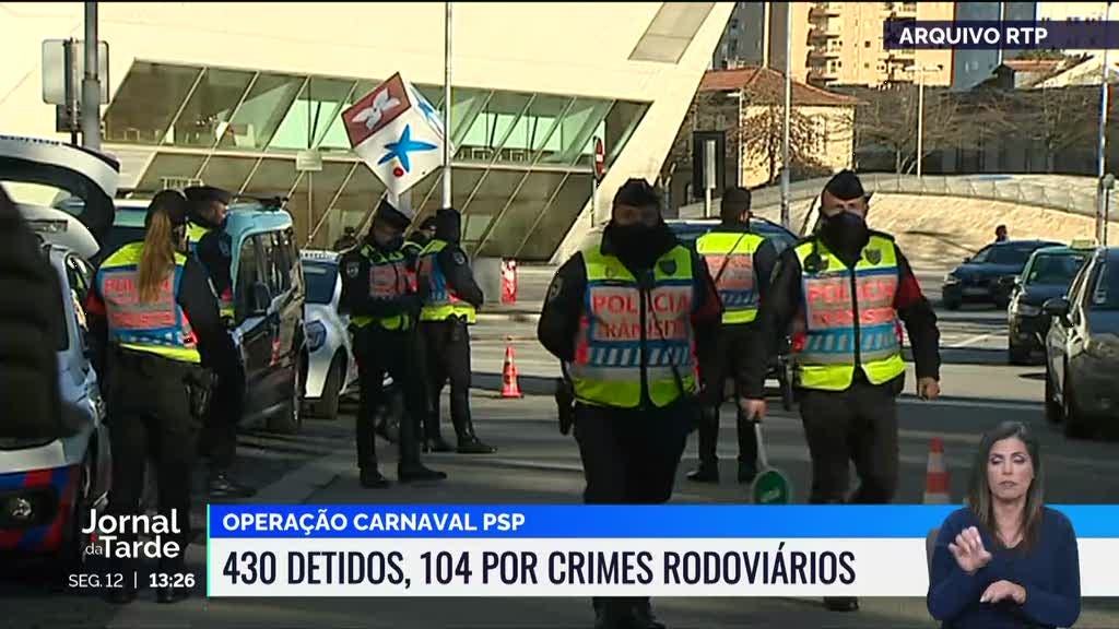 Operação Carnaval PSP. Detidas 430 pessoas, 104 por crimes rodoviários