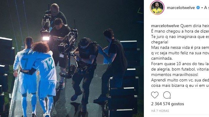 Imagem de Marcelo despede-se e deixa muitos elogios a Cristiano Ronaldo