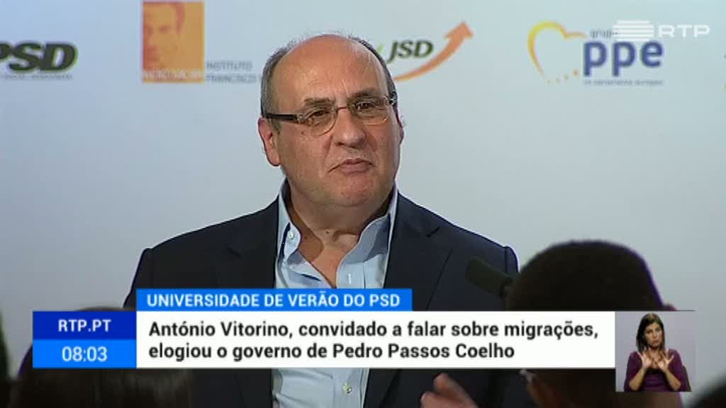 Ant�nio Vitorino elogia governo de Passos Coelho