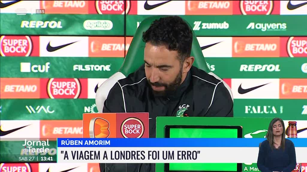 Rúben Amorim pede desculpa aos adeptos do Sporting pelo ruído da viagem a Londres