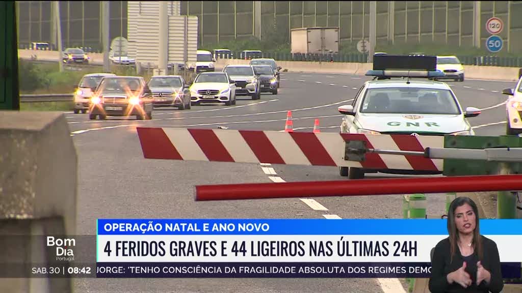 Operação Natal e Ano Novo. Quatro feridos graves e 44 ligeiros nas últimas 24 horas