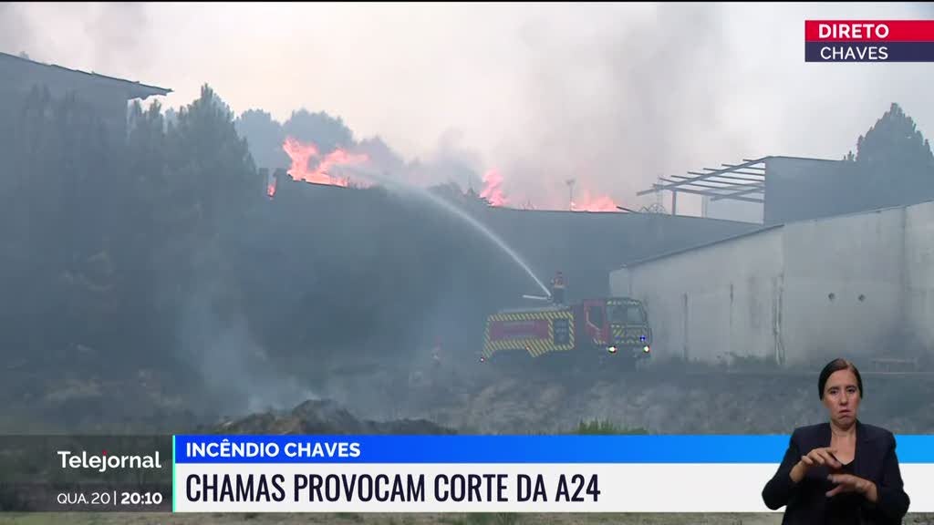 Fogo entrou na zona industrial de Chaves