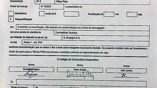 Imagem de Filipe Pires desclassificado no Rali Municípios do Funchal e Câmara de Lobos