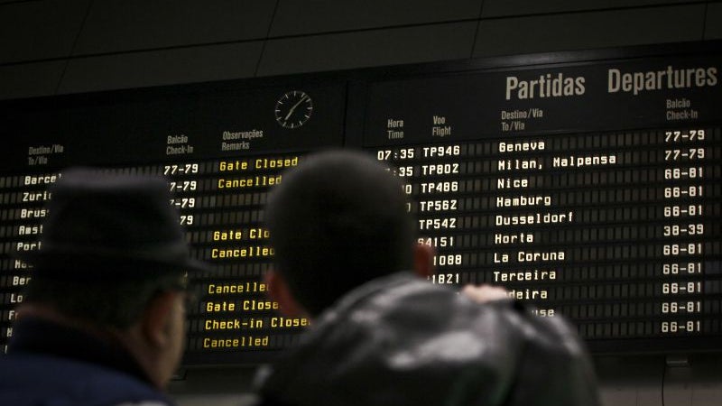 Imagem de 166 voos de e para Lisboa cancelados