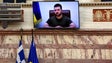 Imagem de Zelensky aceitou participar em sessão no parlamento