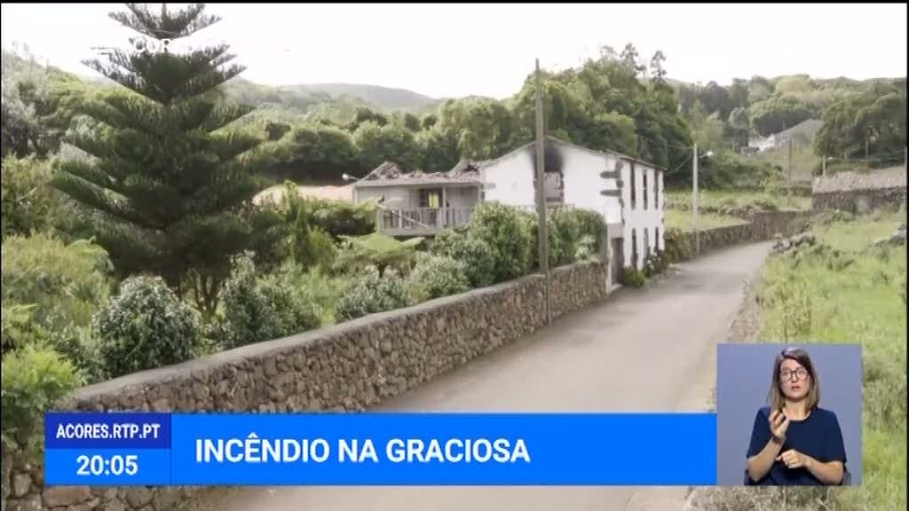 Incêndio provoca ferido grave na Graciosa (Vídeo)