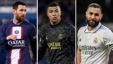 Messi, Mbappé e Benzema são os finalistas do prémio The Best