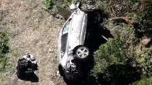 Imagem de Tiger Woods sofre acidente de viação