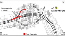 Imagem de Encerramento da entrada para a Via Rápida nó 10 (Santo António)