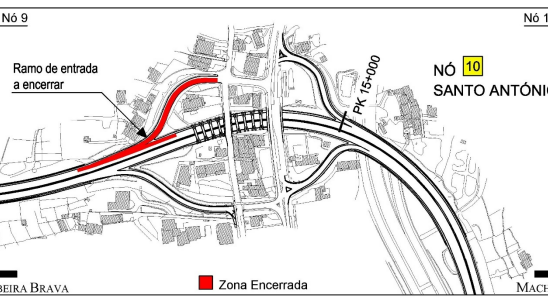 Imagem de Encerramento da entrada para a Via Rápida nó 10 (Santo António)