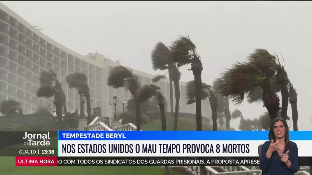 Tempestade Beryl matou oito pessoas nos Estados Unidos