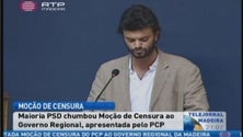 Imagem de A moção de censura ao governo regional, apresentada pelo PCP, foi chumbada no parlamento, pela maioria PSD (Vídeo)