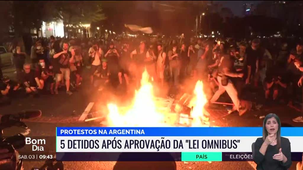 Cinco pessoas detidas em manifestações na Argentina