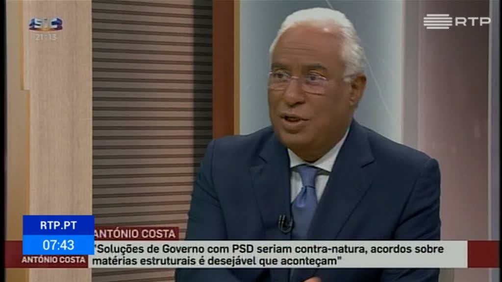 Legislativas 2019. Ant�nio Costa descarta hip�tese de um bloco central