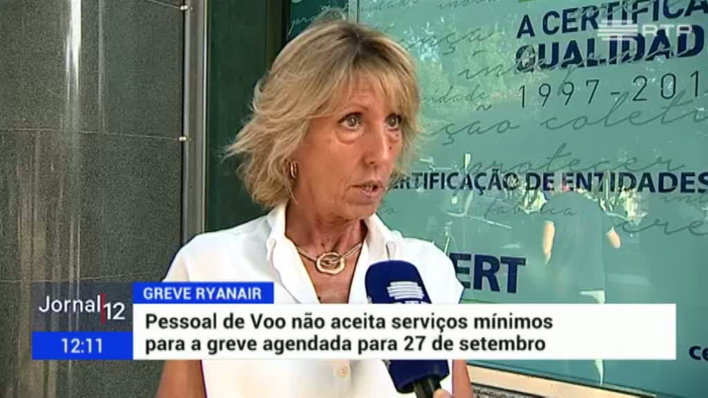Ryanair. Pessoal de voo n�o aceita servi�os m�nimos para greve agendada para 27 de Setembro