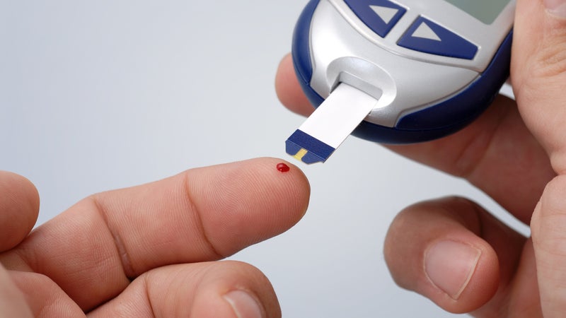 Imagem de Tiras de teste da glicemia recolhidas do mercado
