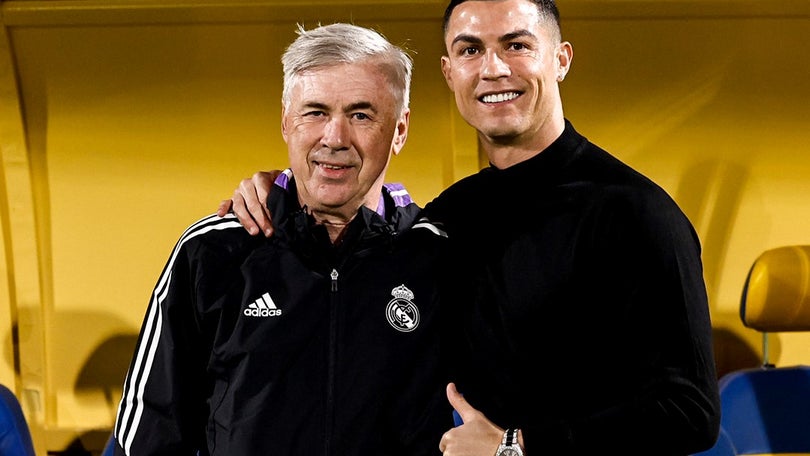 Imagem de Cristiano Ronaldo presente no treino do Real Madrid na Arábia Saudita