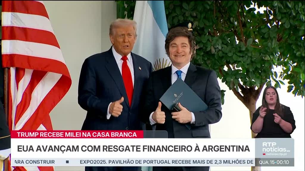 Milei na Casa Branca. Trump avisa que ajuda à Argentina depende do resultado das eleições