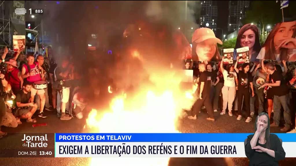 Protestos contra a guerra e pela libertação dos reféns juntaram milhares de pessoas em Israel