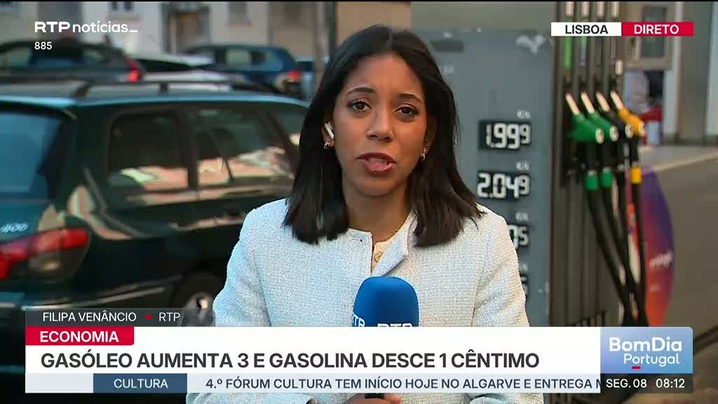 Gasóleo aumenta três cêntimos e gasolina regista uma descida