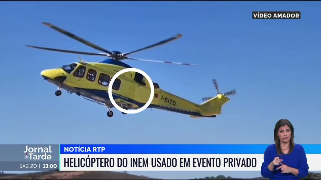 Helicóptero do INEM usado em evento privado