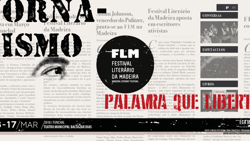 Benjamim Moser, Clara Ferreira Alves e José Peixoto no Festival Literário da Madeira