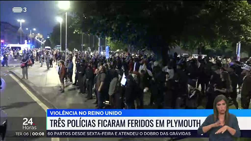 Violência no Reino Unido. Três polícias ficaram feridos em Plymouth