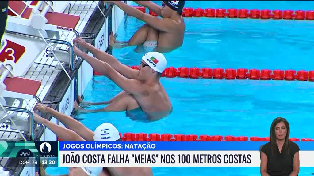 Jogos Olímpicos. Nadador João Costa falha "meias" nos 100 metros costas