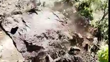 Imagem de Rocheiros limpam escarpa na Encumeada (vídeo)